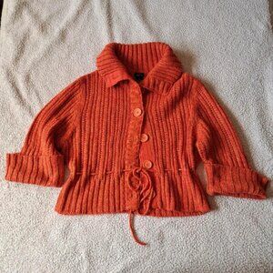 Orange Sweater Cardigan